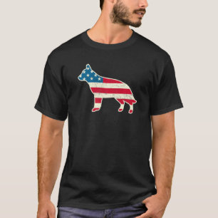 4. Juli Deutscher Schäferhund Amerikanische Flagge T-Shirt