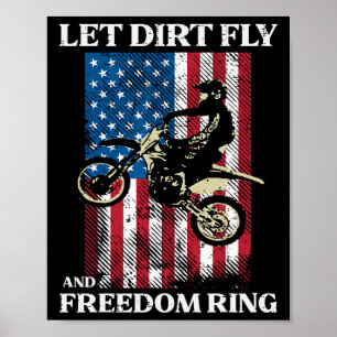 4. Juli Dirt Bike Motocross America Biker Männer Poster