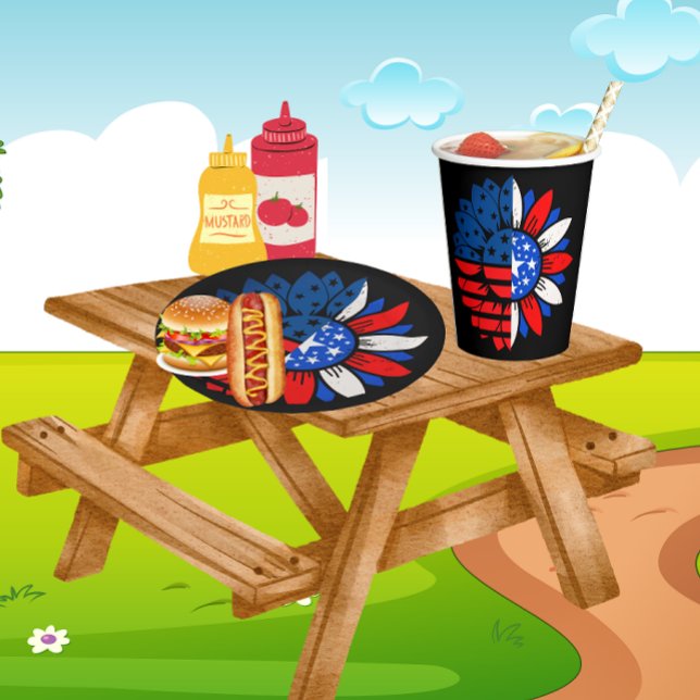 4. Juli Doppelte Blume Pappteller (Von Creator hochgeladen)