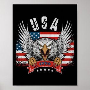 4. Juli Eagle merica America Independence Day Pat Poster