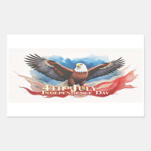 4. Juli Eagle - Patriotisches Kunstdesign Rechteckiger Aufkleber
