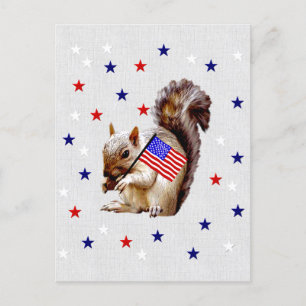 4. Juli Eichhörnchen Postkarte