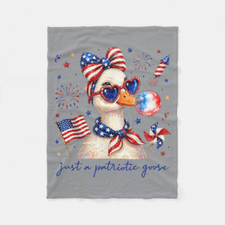 4. Juli Eine Patriotische Gans-Bow-Sungles Frauen Fleecedecke