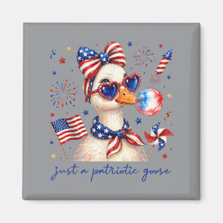 4. Juli Eine Patriotische Gans-Bow-Sungles Frauen Magnet