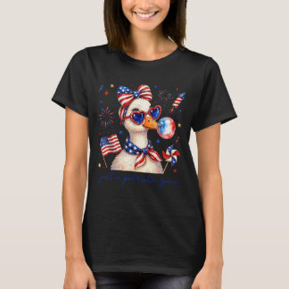 4. Juli Eine Patriotische Gans-Bow-Sungles Frauen T-Shirt