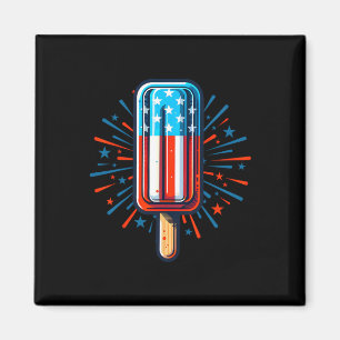 4. Juli Eiscreme Amerikanische Flagge Patriotische Magnet