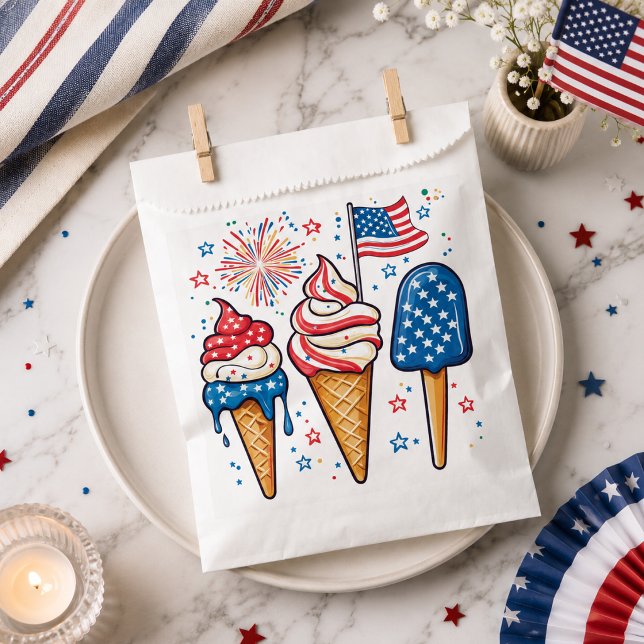 4. Juli Eiscreme Gefälligkeitsflaggen Geschenktütchen (Von Creator hochgeladen)