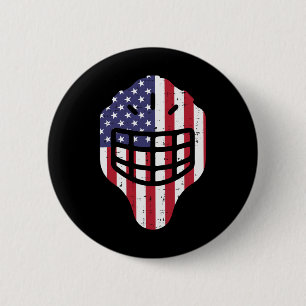 4. Juli Eishockey Helmet Amerika Flagge Amerika Bo Button