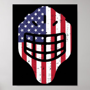 4. Juli Eishockey Helmet Amerika Flagge Amerika Bo Poster