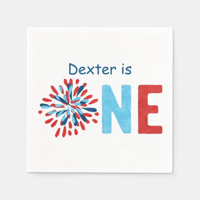 4. Juli Erster Geburtstag Serviette (Vorderseite)