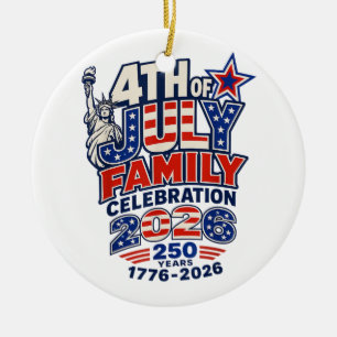 4. Juli Familienfeier 2026 250 Jahre 1776 Keramik Ornament
