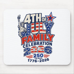4. Juli Familienfeier 2026 250 Jahre 1776 Mousepad