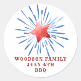 4. Juli Familienname GRILLEN Classic Round Sticker
