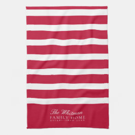 4. Juli Familienname Red White Stripes USA Geschirrtuch