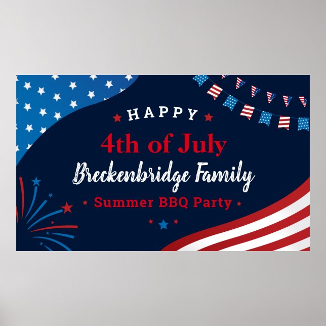 4. Juli FamilienSummer GRILLEN Party Custom Poster (Vorne)