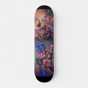 4. Juli-Feier abstrakte digitale Kunstfarbe Skateboard