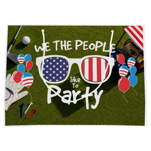 4. Juli-Feier für Golfer  Große Geschenktüte (Vorderseite)