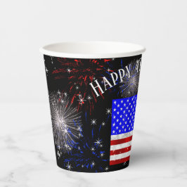 4. Juli Feier - US-Flagge Pappbecher