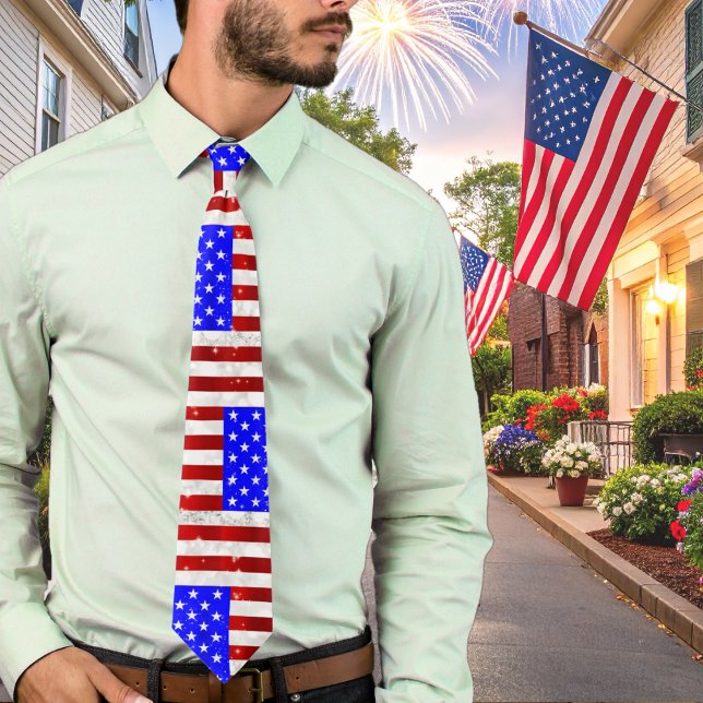 4. Juli-Feier - USA-Flagge  Krawatte (Von Creator hochgeladen)