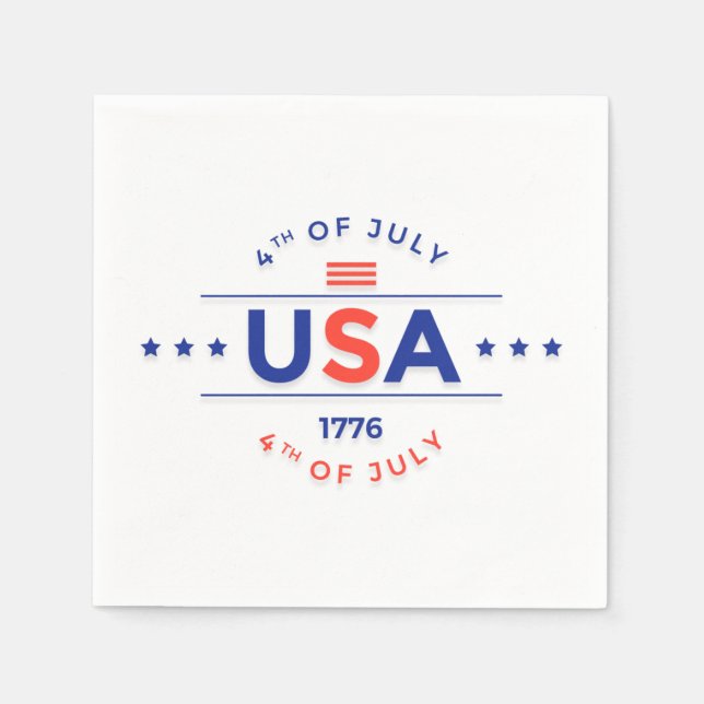 4. Juli Feierlichkeiten Papier Napkins Serviette (Vorderseite)