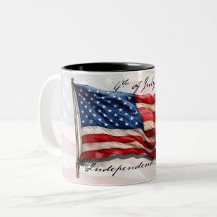 4. Juli – Feiern mit der US-Flagge Zweifarbige Tasse