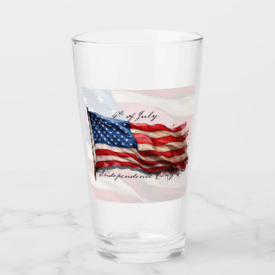4. Juli – Feiern mit US-Flagge Glas