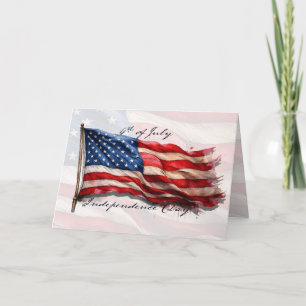 4. Juli - Feiern mit US-Flagge Karte
