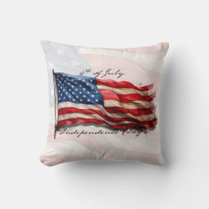 4. Juli - Feiern mit US-Flagge Kissen