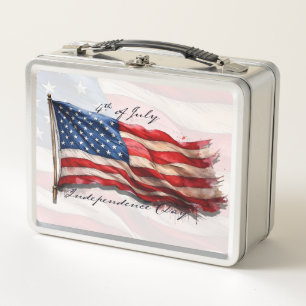 4. Juli - Feiern mit US-Flagge Metall Brotdose
