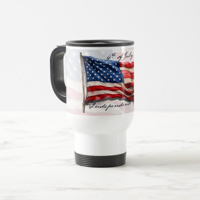 4. Juli - Feiern mit US-Flagge Reisebecher (Vorderseite Links)