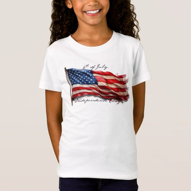 4. Juli - Feiern mit US-Flagge T-Shirt (Vorderseite)