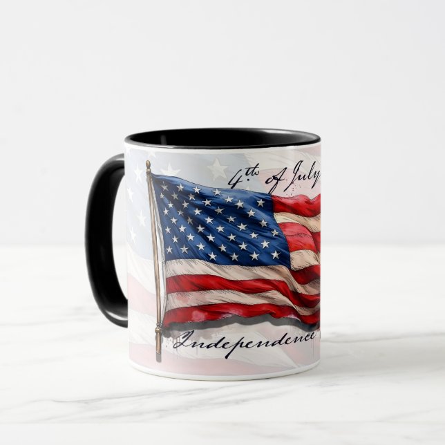 4. Juli - Feiern mit US-Flagge Tasse (Vorderseite Links)