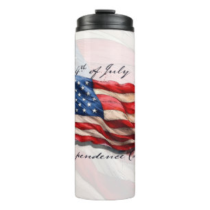 4. Juli – Feiern mit US-Flagge Thermosbecher
