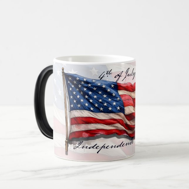 4. Juli - Feiern mit US-Flagge Verwandlungstasse (Vorderseite Links)