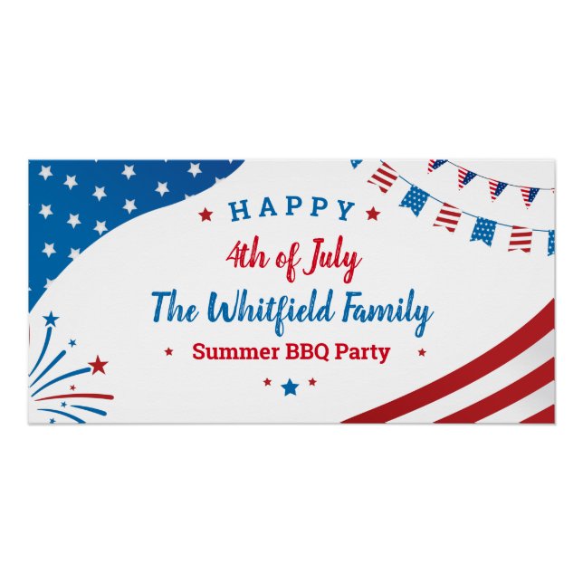 4. Juli Ferien Familie Sommerferien GRILLEN Party Poster (Vorderseite)