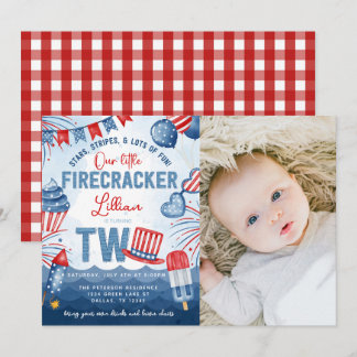4. Juli Feuerwerk 2. Geburtstag Party Einladung