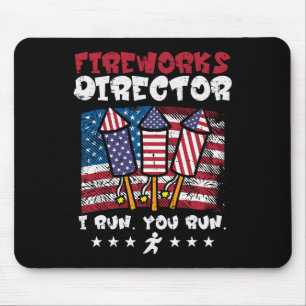 4. Juli Feuerwerk Direktor I Run Funny Us Flag Am Mousepad