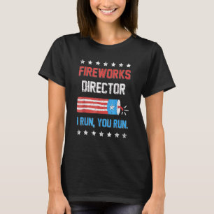 4. Juli Feuerwerk Direktor Ich leite Sie laufen Ki T-Shirt
