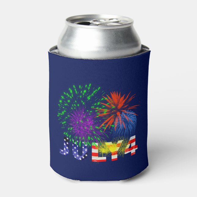 4. Juli Feuerwerk Dosenkühler (Kanne Vorderseite)