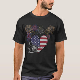 4. Juli Feuerwerk Herz Motorrad T-Shirt