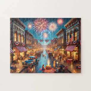4. Juli-Feuerwerk Kleine Stadt Feier