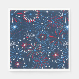 4. Juli Feuerwerk Papier Serviette
