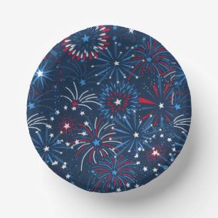 4. Juli Feuerwerk Pappteller