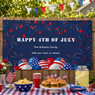 4. Juli-Feuerwerk Personalisierte Party Banner