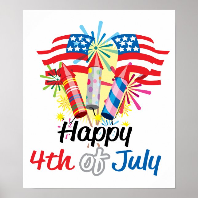 4. Juli Feuerwerk Poster (Vorne)