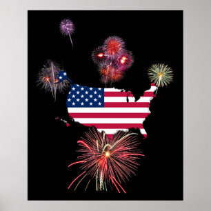 4. Juli Feuerwerk Poster