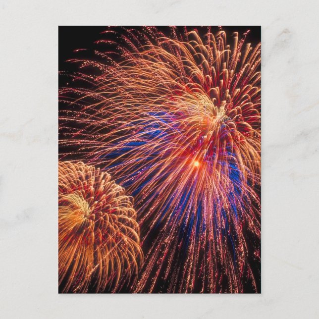 4. Juli Feuerwerk Postkarte (Vorderseite)