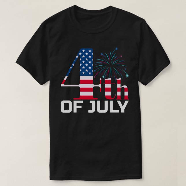 4. Juli Feuerwerk T-Shirt (Design vorne)