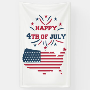 4. Juli Feuerwerk USA Rot Weiß Blau Flagge Banner