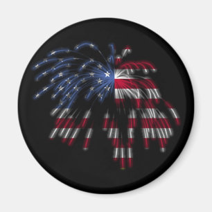 4. Juli Feuerwerke u. die amerikanische Flagge in Magnet